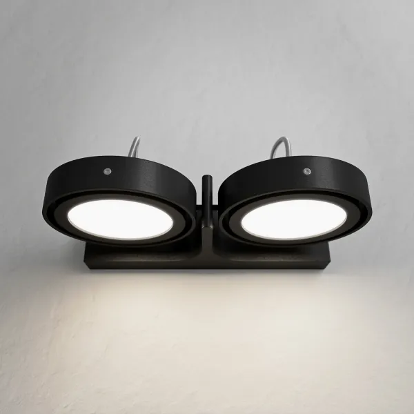 Big A02 - - Dobb. LED vegglampe med tilt, matt sort