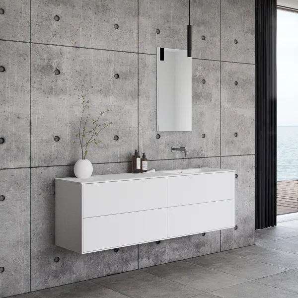 Pulcher Mood 160R Soho - Baderomsmøbel 160x46 cm, Mathvid m/ SolidTec® vask