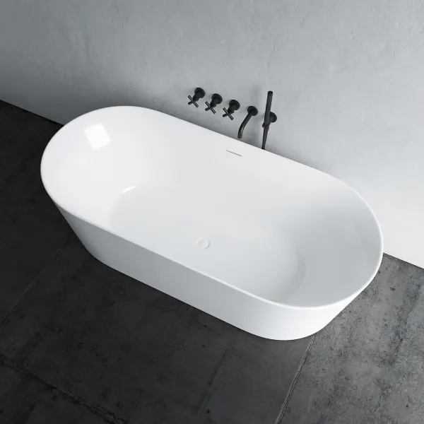 Takai 178 - 178x80 cm Badekar, Slim Design, Blank hvit