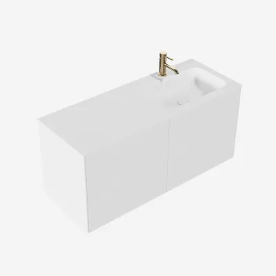 Pulcher Mood 120R Soft - Baderomsmøbel 120x46 cm, Mathvid m/ SolidTec® vask