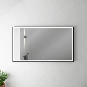 Pulcher Soho Mirror PSM-1480 - 140x80 cm., speil m/lys og lysstyring, matt sort ramme