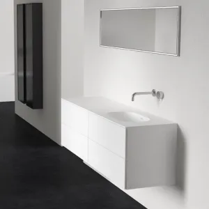 Block Soft 160R - Baderomsmøbel 160x46 cm, Mathvid m/SolidTec® vask til høyre