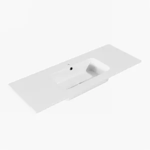 ArkiLife® Cobus ACC120-SB - Slim-Edge design vask 120,5x46,5 cm, White Sanistone