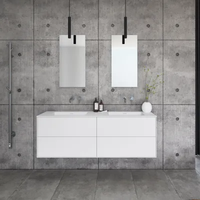 Pulcher Mood 160D Soho - Baderomsmøbel 160x46 cm, Mathvid m/ SolidTec® vask